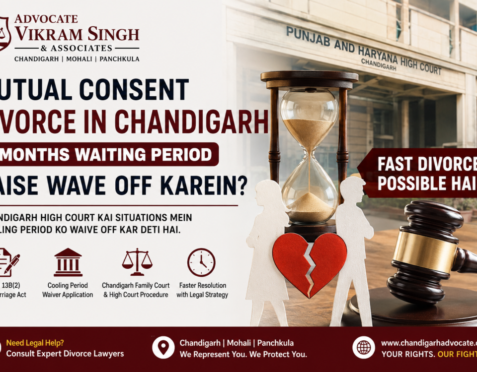Lawyer explaining cooling period waiver for mutual consent divorce in Chandigarh